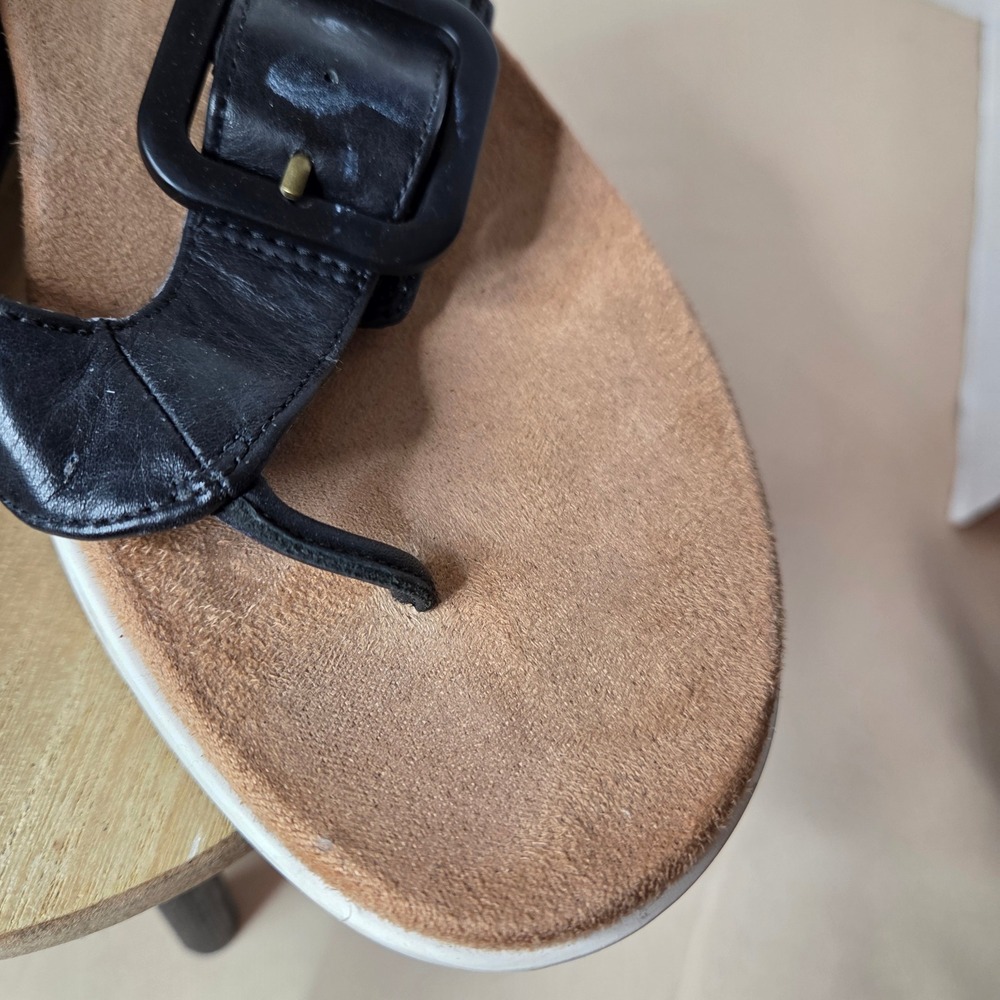 Vionic Uptown Marin Black Leather Buckle Sandals Orthotic Flip Flops 6.5 - Picture 5 of 16